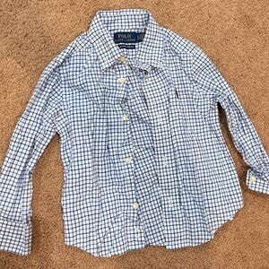 Polo by Ralph Lauren Kids Blue and White Plaid Shirt